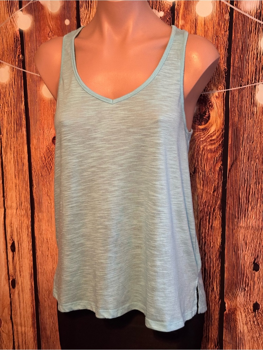 Light Blue V-Neck Women's Tank Top - Brand: Derek Heart